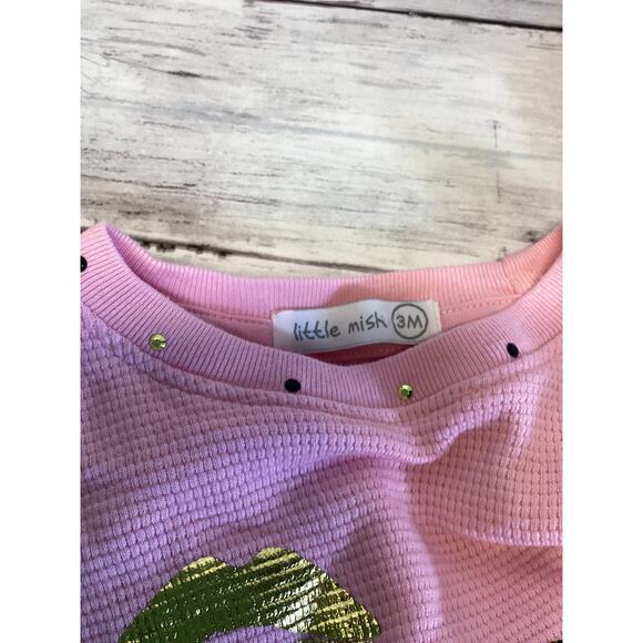 Little Mish Baby Girl Sweatshirt And Leggings Pink Set 3 Months - Picture 3 of 4